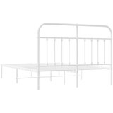  Metalni okvir za krevet s uzglavljem bijeli 140 x 200 cm | shoptok.hr