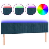  LED uzglavlje tamnoplavo 200x5x78/88 cm baršunasto | shoptok.hr