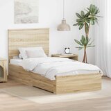  Krevetna konstrukcija s ladicama Sonoma hrast 90 x 200 cm Slike