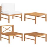 Maison Chic Seti vrtnega pohištva - Vrtna garnitura - Vrtni pohištvo set 2-delna s krem blazinami tikovina, (21810306) | Shoptok.si