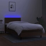  Krevet box spring s madracem LED tamnosmeđi 90x190 cm tkanina | shoptok.hr