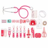 ECO TOYS Drveni mali liječnički set za medicinsku torbicu za djecu 26 dijelova Slike