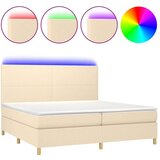  Box spring s madracem LED krem 200x200 cm od tkanine | shoptok.hr