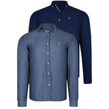 Dewberry DUAL SET G674 MENS SHIRTS-NAVY BLUE-OIL | shoptok.hr