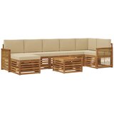 vidaXL Zunanja garnitura za sedenje z blazino 7 pcs Naravna, (5000282079) | Shoptok.si