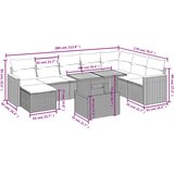  9-dijelni set vrtnih sofa s jastucima bež od poliratana | shoptok.hr