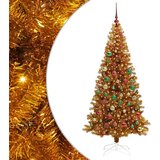 vidaXL Božično drevo med 300 LED z stojalom Zlata 210 cm PET | Shoptok.si