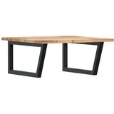  Zidna polica za umivaonik od čelika i masivnog bagremovog drva Smeđa 60 x 60 x 2 cm | shoptok.hr