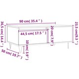 vidaXL Klubska mizica betonsko siva 90x50x36,5 cm inženirski les | Shoptok.si