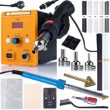 Rosfix 858D KOMPLET POSTAJE ZA SPAJKANJE Z VROČIM ZRAKOM + BLUE LARK 80W BL80W SPAJKALNIK S KOMPLETOM DODATKOV (PLASTIKA, MREŽICA) + PROWELDER KIT MINI, (21739279) Cene