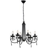  Elegantni Viseći Luster Crni za 6 Žarulja | shoptok.hr
