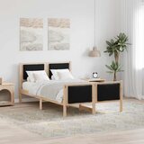  Krevetna konstrukcija s uzglavljem Crna 120 x 190 cm tkanina Smeđa | Shoptok.si