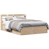 vidaXL Okvir za krevet s uzglavljem 135 x 190 cm od masivne borovine Cijene