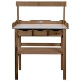 Esschert Design stol za sadnju s ladicama i stalkom smeđi | shoptok.hr