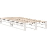 vidaXL Posteljni okvir bel 90x200 cm trdna borovina | Shoptok.si