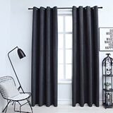 vidaXL Zatemnitvene zavese z obročki 2 kosa antracitne 140x175 cm, (20768269) | Shoptok.si