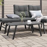  The Living Store Vrtna klubska mizica črna 90x45x35 cm prašno lakirano jeklo - Vrtna Klubska Mizica, (21457593) | Shoptok.si