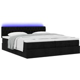 vidaXL Otomanski posteljni okvir z vzmetnicami črn 200x200 cm blago | Shoptok.si