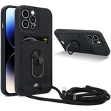 Cadorabo Verižica za mobilni telefon s funkcijo stojala, združljiva z Apple iPhone 15 PRO v črna barvi - silikonski zaščitni pokrov z nastavljivim trakom, (20859883) Cene
