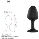Dorcel Geisha Plug Diamond M - analni dildo od bijelog kamena (crni) | shoptok.hr