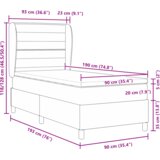 Box spring postelja z vzmetnico v taupe barvi, 90x190 cm, tkanina, (22052284) | Shoptok.si