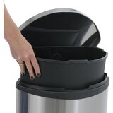 EKO Zbiralnik odpadkov s pedalom, školjkasta oblika, prostornina 30 l, VxŠxG 690 x 340 x 375 mm, korpus iz belo lakirane jeklene pločevine | Shoptok.si