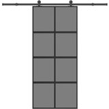  Drsna vrata z opremo 90x205 cm kaljeno steklo in aluminij Cene