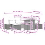 vidaXL 7-dijelni vrtni kauč set s jastučićima Crni Poli Ratan | shoptok.hr