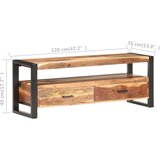 vidaXL TV ormarić 120 x 35 x 45 cm od masivnog drva i šišama | shoptok.hr