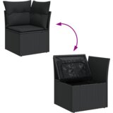 vidaXL 7-delni set vrtnih kavčev z blazinami črn poli ratan | Shoptok.si