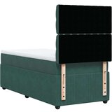 vidaXL Box spring postelja z vzmetnico temno zelena 90x200 cm žamet, (21305373) | Shoptok.si