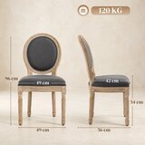  Blagovaonske stolice set od 2 kuhinjske stolice s naslonom izgled lana za blagovaonski stol siva+prirodna | shoptok.hr