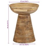 vidaXL Pomoćni stolić Ø37x45 cm Puno drvo Mango | shoptok.hr