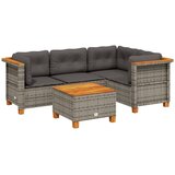 Maison Chic Seti vrtnega pohištva - Vrtna garnitura - Vrtni pohištvo set 5-delna z blazinami siv poli ratan, (21818305) | Shoptok.si