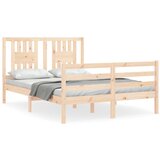 The Living Store Posteljni okvir z vzglavjem 120x200 cm trden les - Posteljni Okvir, (21524524) | Shoptok.si