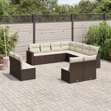  11-dijelni set vrtnih sofa od poliratana s jastucima smeđi | shoptok.hr