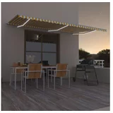vidaXL Ročno zložljiva tenda LED 600x300 cm rumena in bela