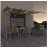vidaXL Tenda na ručno uvlačenje s LED svjetlom 600x300 cm žuto-bijela | shoptok.hr
