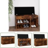 The Living Store Klop za čevlje z blazino dimljeni hrast 80x30x47 cm inž. les - Klop Za Čevlje, (21744673) | Shoptok.si