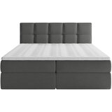 MID.YOU POSTELJA Z VZMETNICO 200 cm x 220 cm , les, tekstil, leseni material temno siva | Shoptok.si