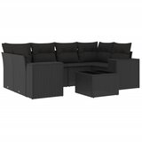  7-dijelni set vrtnih sofa od poliratana s jastucima crni Crna 93 x 62 x 69 cm | Shoptok.si