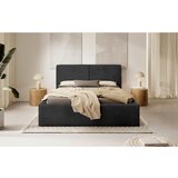 MID.YOU OBLAZINJENA POSTELJA 180 cm x 200 cm , les, tekstil, leseni material barve grafita | Shoptok.si