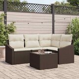  Sjedeća garnitura za vrt 5 kom. Smeđa i krem poliratan 178,5 x 123,5 x 85 cm | Shoptok.si