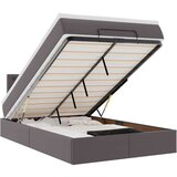 vidaXL Otomanski posteljni okvir z vzmetnico siv 120x190 cm um. usnje, (21610724) | Shoptok.si