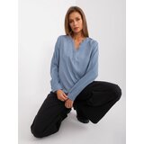 Fashion Hunters Grey-blue loose blouse SUBLEVEL Cene