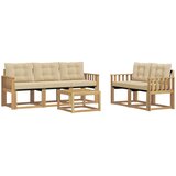  Set vanjskih sofa 6 kom. Bijela i bež Smeđa 59 x 59 x 37 cm | shoptok.hr