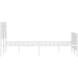  Metalni okvir kreveta uzglavlje i podnožje bijeli 140 x 190 cm | shoptok.hr