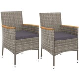  3-dijelni vrtni bistro set od poliratana s jastucima sivi | shoptok.hr