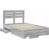  Krevetna konstrukcija s ladicama Siva Sonoma 120 x 200 cm | shoptok.hr
