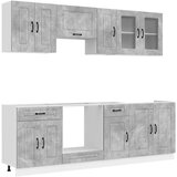  8-dijelni set kuhinjskih ormarića Kalmar konstruiranog drva Siva | shoptok.hr